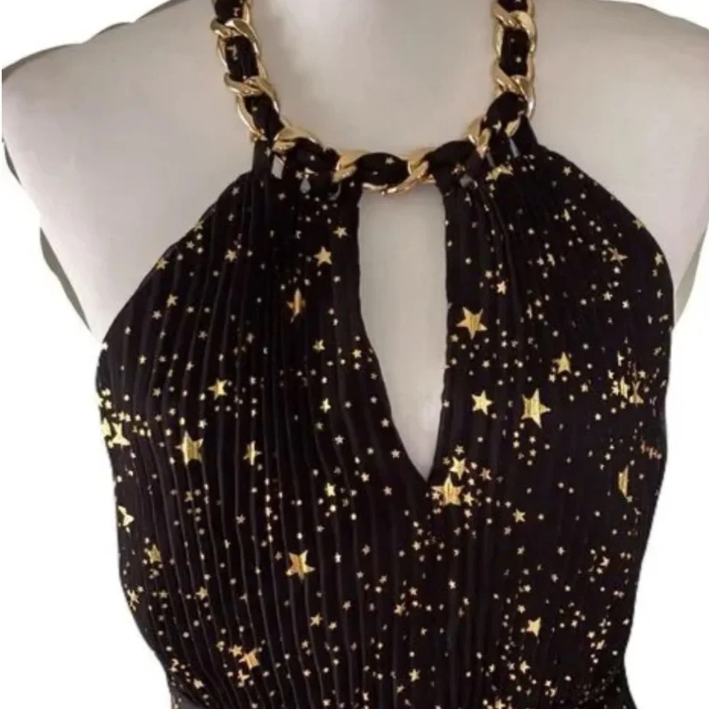 Alex Marie halter gold and black star dress starfall ball dress - Picture 8 of 13